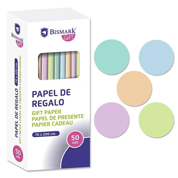 Papel de Regalo Liso Color Pastel Bismark Gift - 70x200cm
