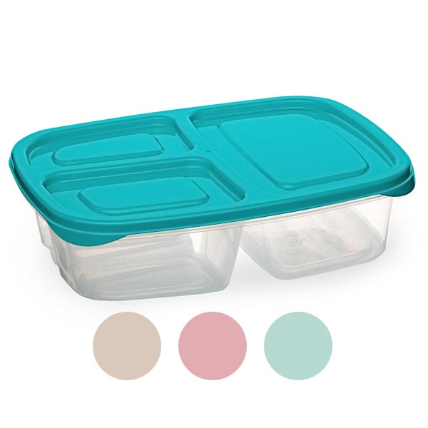 Fiambrera de Plástico con 3 Departamentos Plasticforte - 1.2L