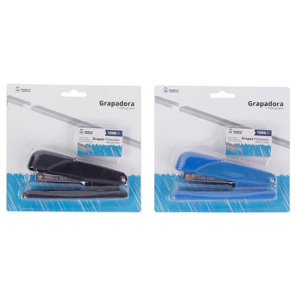 Grapadora de Oficina + Grapas Market Suprem - 12.5x3.5 (1000 Grapas)