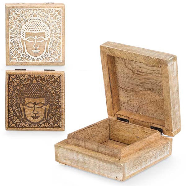 Caja Decorativa de Madera "Budda" Giftdecor - 10x10x5cm