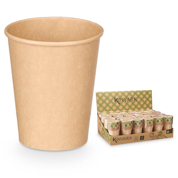 Vasos de Papel Kraft Kinvara - 12uds (240ml)