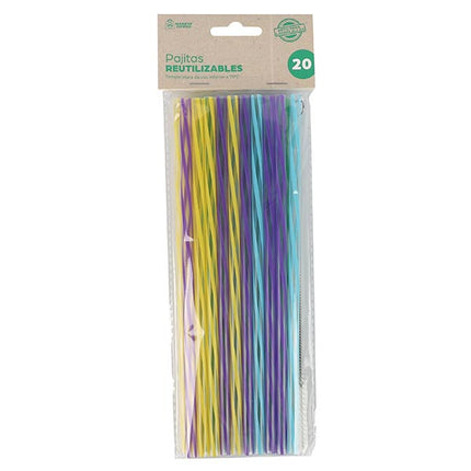 Pajitas de Plastico Reutilizables Market Suprem - 20uds (23cm)