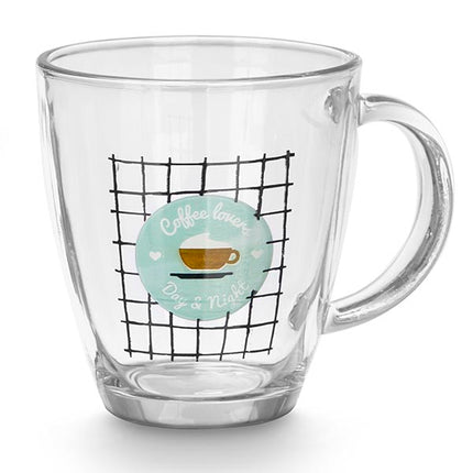 Taza de Cristal Vivalto Diseño Coffee Lovers - 1ud (370ml)