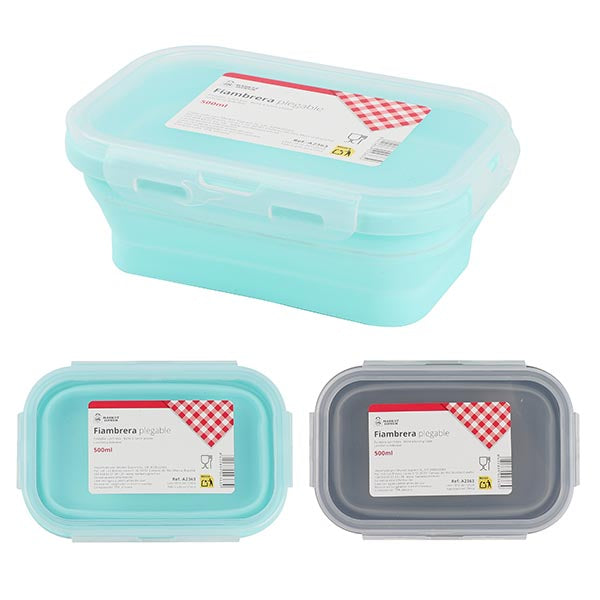 Fiambrera Hermética Plegable Market Suprem - 500ml (16x11cm)