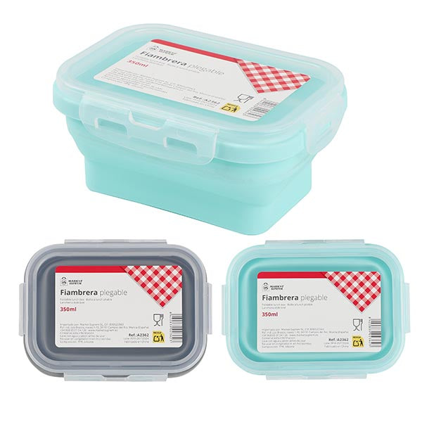 Fiambrera Hermética Plegable Market Suprem - 350ml (13x9cm)