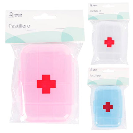 Pastillero Translucido de Plástico Market Suprem - 10.5x7.5x2.7cm