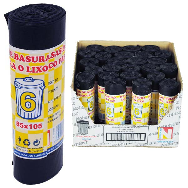 Sacos de Basura Antigoteo Noberplast - 6uds (85x105cm)