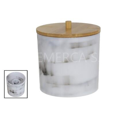 Dispensador Bastoncillos De Algodon Bath&Go - 9.3x9.3x10.5cm