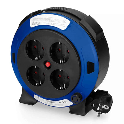 Enrollacables 5m 3G 1,00mm² 4 Tomas Bipolares con T/TL Hogar con Protector Térmico