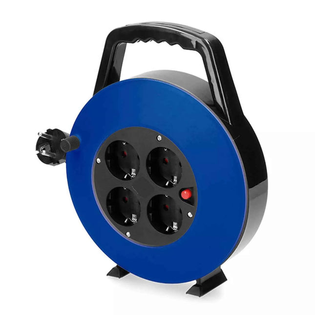 Enrollacables 10m 3G 1,00mm² 4 Tomas Bipolares con T/TL Hogar con Protector Térmico