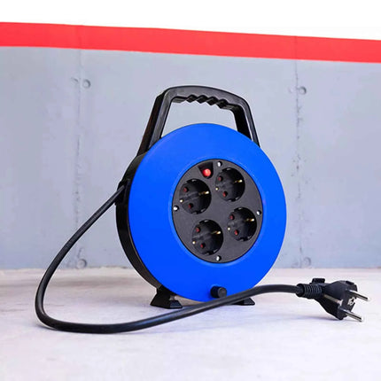 Enrollacables 10m 3G 1,00mm² 4 Tomas Bipolares con T/TL Hogar con Protector Térmico