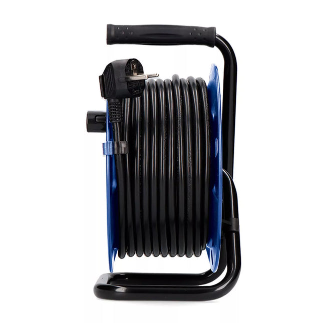 Enrolla cables EDM 15m 1.50mm² 4 Tomas Bipolares con T/TL Profesional con Protector Térmico