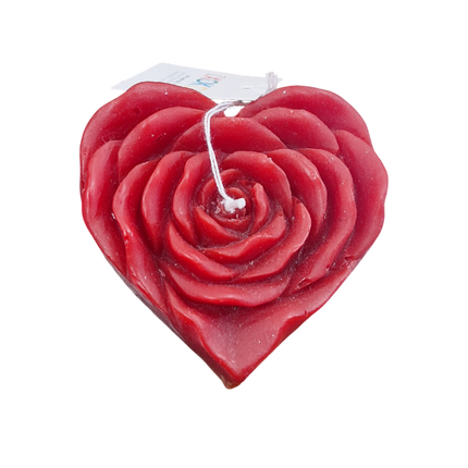 Vela con Forma de Corazón y Rosa - Xoko