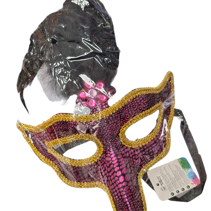 Mascara de Carnaval con Pico y Pluma - Market Suprem