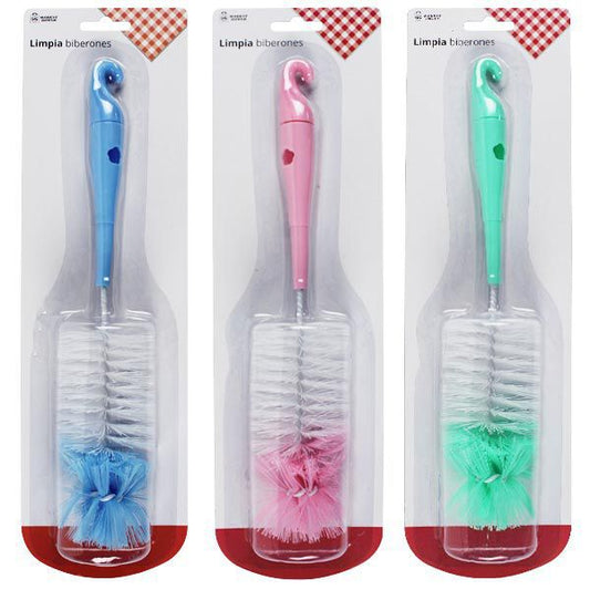 Brosse de nettoyage pour biberon avec éponge - 3 couleurs disponibles