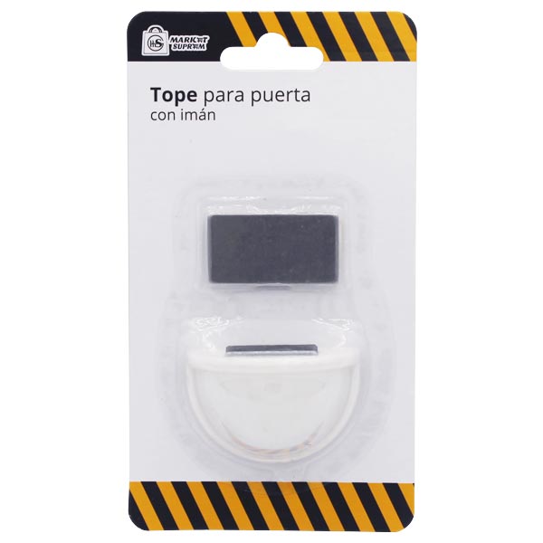 Tope de Puerta Adhesivo con Imán Blanco - Market Suprem