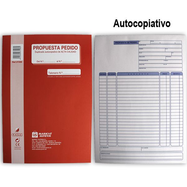 Hojas Propuesta Pedido Duplicado Autocopiativo De Alta Calidad Market Suprem
