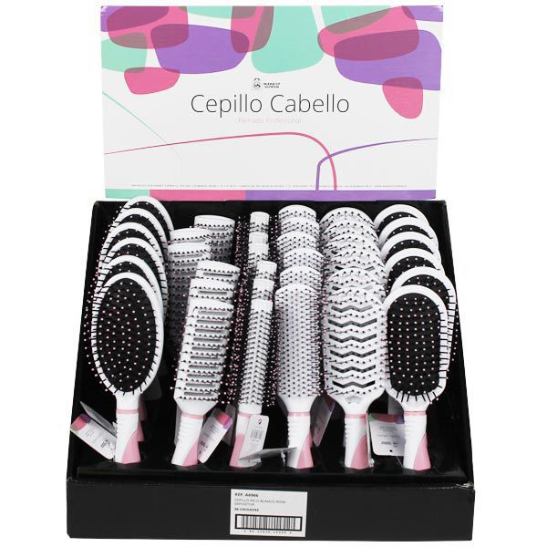 Cepillo Acolchado Blanco y Rosa - Market Suprem