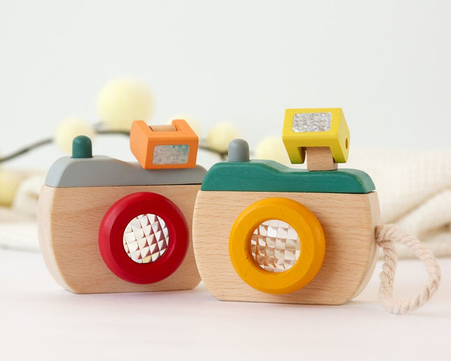 Cámara de Fotos de Madera Infantil KioKids – Juguete de Imitación con Sonido (+18 Meses)