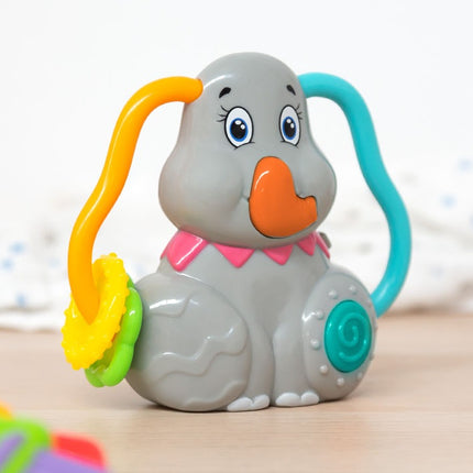 Sonajero Interactivo Elefante KioKids – Con Luces, Sonidos y Mordedores (+3 Meses)