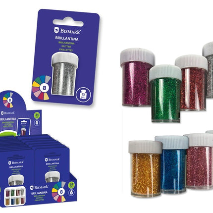 Purpurina Brillantina Clásica y Neón - 8 Colores (Bismark)