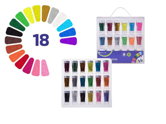 Set de Purpurina de Colores - 18 Botes