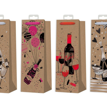 Bolsas de Regalo para Botellas - Diseño Festivo