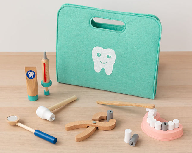 Set de Dentista de Madera con Maletín KioKids – Juego Educativo Infantil FSC (+3 Años)