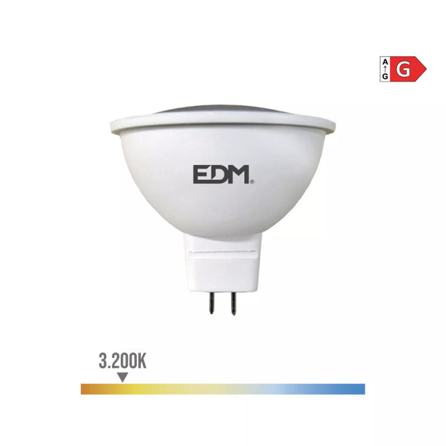 Bombilla Dicroica LED MR16 5W 12V 450L 3200K Luz Cálida EDM - Ø5 x 5 cm