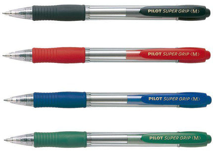 Bolígrafo Retráctil Pilot Super Grip M – Colores (Azul, Rojo y Verde)