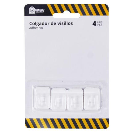 Colgador Adhesivo de Plástico para Visillos Market Suprem - 4uds