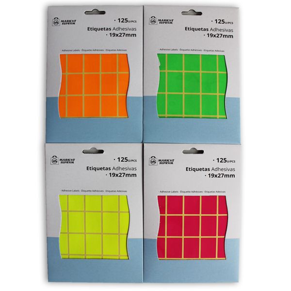 Etiquetas Adhesivas Fluorescentes 19x27mm (125 uds) – Market Suprem