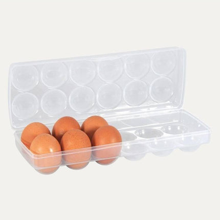 Huevera Reutilizable de Plástico Transparente con Capacidad para 12 Huevos