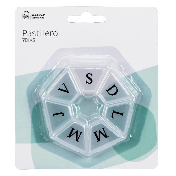 Pastillero Heptagonal Transparente Market Suprem - 7 Días