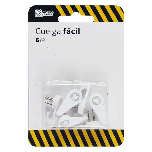 Set de Cuelga Facil de 3 Puntas Market Suprem - 6uds (3cm)