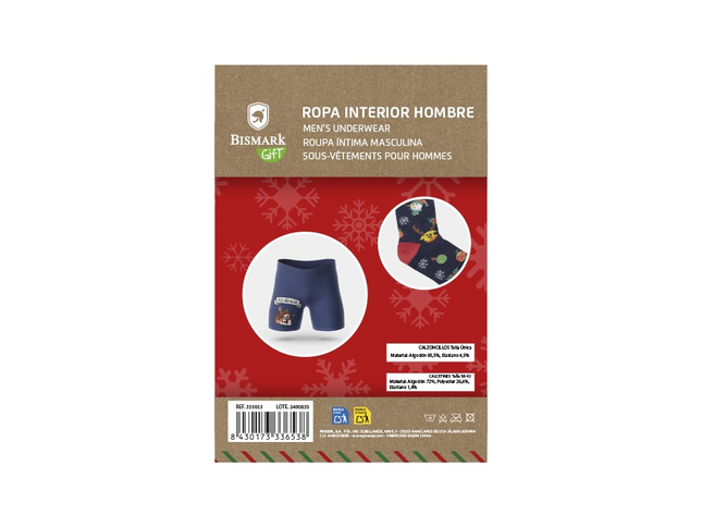 Set de Calcetines y Calzoncillos Navideños Bismark - 2uds