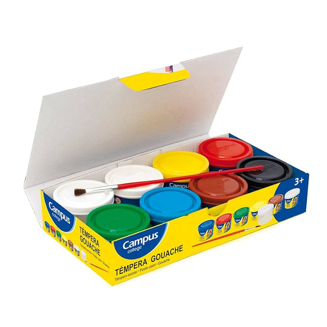 Témperas Campus College con Pincel – Pack 8 Colores