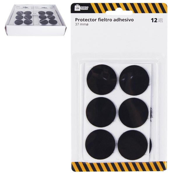 Protector Adhesivo de Fieltro Market Suprem - 12uds (37mm Ø)