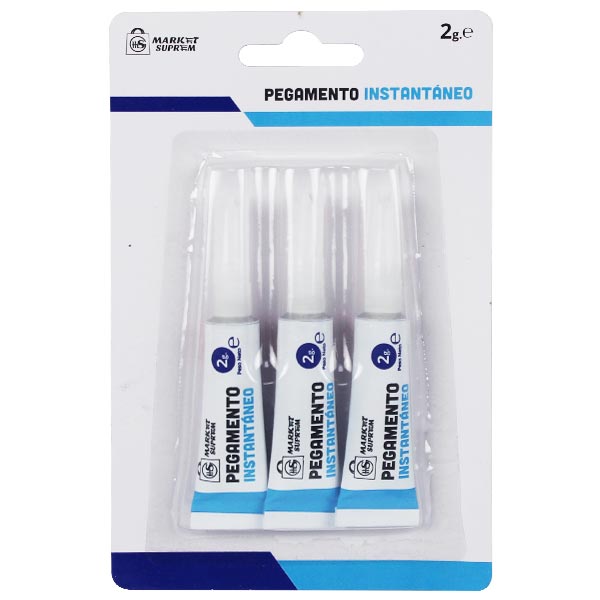 Pegamento "Superglue" Instantáneo Market Suprem - 3uds (2g)