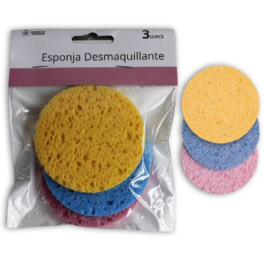 Esponjas Desmaquilhantes - Pacote de 3 Unidades para Limpeza Suave e Eficaz