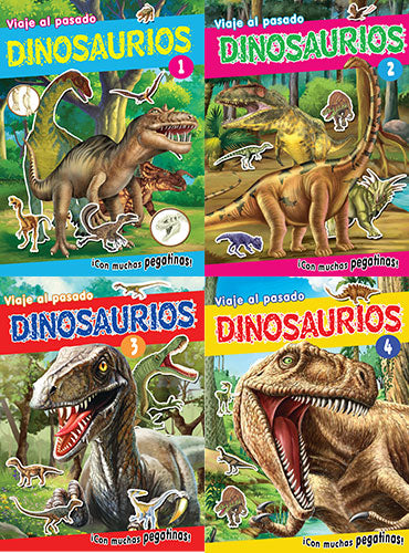 Libro Infantil “Viaje al Pasado: Dinosaurios” (con Pegatinas)