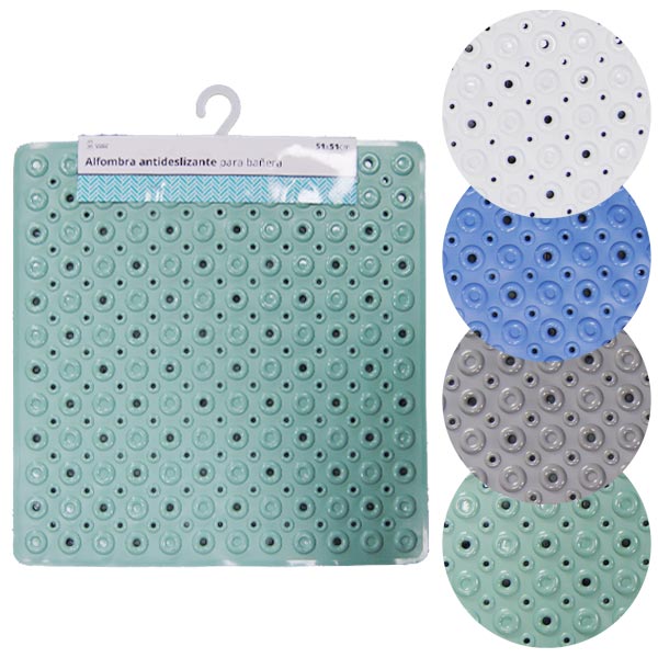 Alfombra de PVC Antideslizante para Bañera/Ducha Market Suprem - 51x51cm