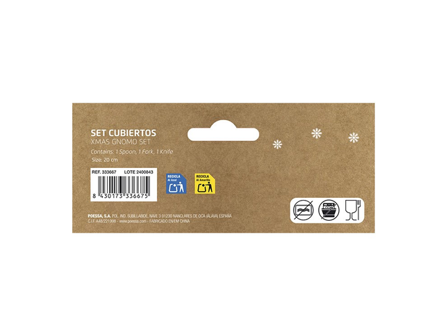 Set de Cubiertos de Plástico con Funda de Gnomo Bismark