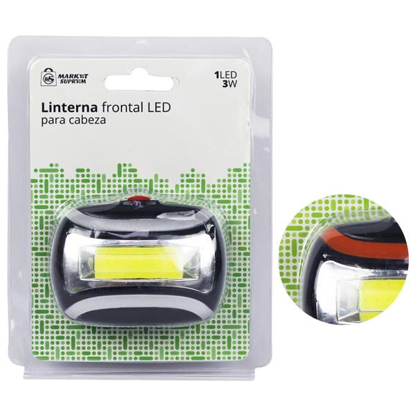 Linterna de Cabeza de 1 Led Market Suprem - 3W (6x3x4cm)