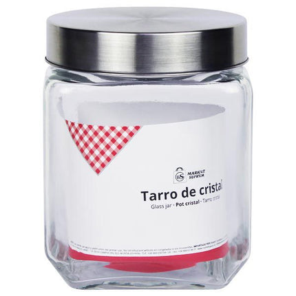 Tarro de Cristal con Tapa de Acero Inoxidable - Diseño Moderno y Versátil