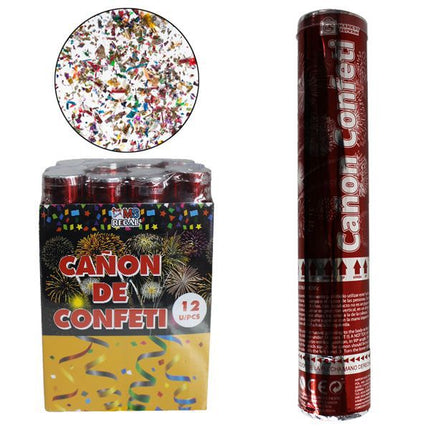 Cañon de Confeti Rojo y Plata Market Suprem - 30cm