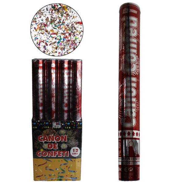 Cañón de Confeti Rojo y Plata Market Suprem - 50cm