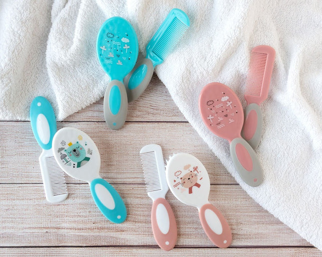 Set de Cepillo y Peine para Bebé Atosa – Cerdas Suaves y Diseño Infantil (+0 Meses)