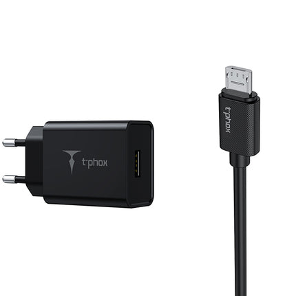 Set de Cargador USB a Micro USB T'Phox - 2.4A 12W (1m)
