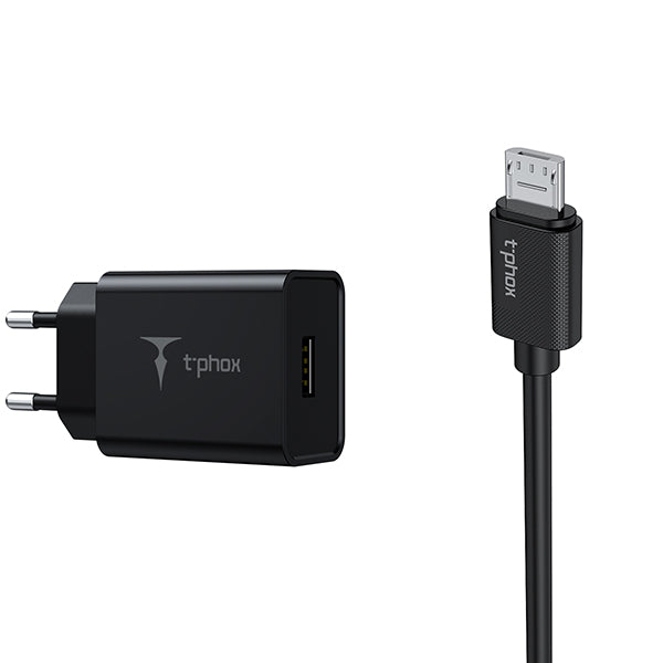 Set de Cargador USB a Micro USB T'Phox - 2.4A 12W (1m)